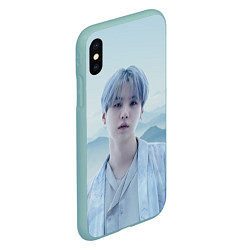 Чехол iPhone XS Max матовый MIN YOONGI BTS YET TO COME, цвет: 3D-мятный — фото 2