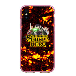 Чехол iPhone XS Max матовый The Rising of the Shield Hero персонажи на фоне че