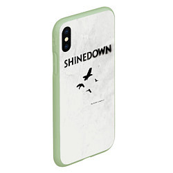 Чехол iPhone XS Max матовый The Sound of Madness - Shinedown, цвет: 3D-салатовый — фото 2