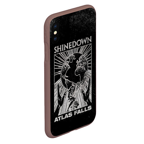 Чехол iPhone XS Max матовый Atlas Falls - Shinedown / 3D-Коричневый – фото 2