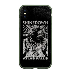 Чехол iPhone XS Max матовый Atlas Falls - Shinedown, цвет: 3D-темно-зеленый