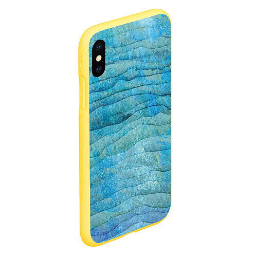 Чехол iPhone XS Max матовый Abstract pattern Waves Абстрактный паттерн Волны / 3D-Желтый – фото 2