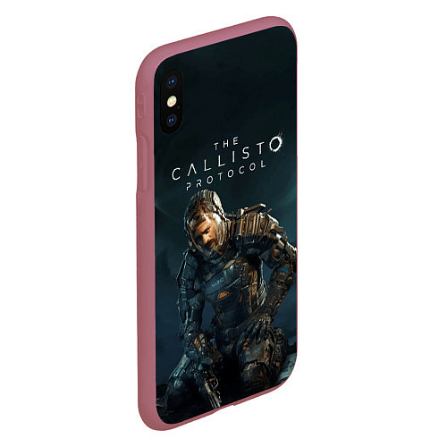 Чехол iPhone XS Max матовый Джейкоб Ли The Callisto Protocol / 3D-Малиновый – фото 2