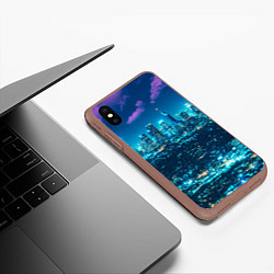 Чехол iPhone XS Max матовый Вечер в Лос-Анжелесе, цвет: 3D-коричневый — фото 2