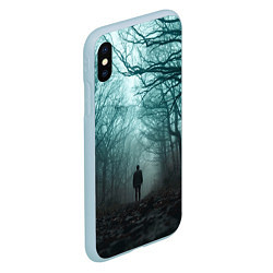 Чехол iPhone XS Max матовый Парень в лесу, цвет: 3D-голубой — фото 2
