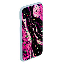 Чехол iPhone XS Max матовый Pink Night, цвет: 3D-голубой — фото 2