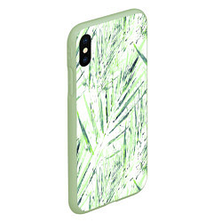 Чехол iPhone XS Max матовый Листья Пальмы Нарисованные Маслом, цвет: 3D-салатовый — фото 2