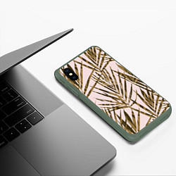 Чехол iPhone XS Max матовый Тропические Пальмы Летом, цвет: 3D-темно-зеленый — фото 2