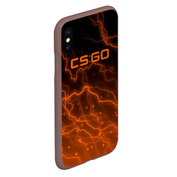 Чехол iPhone XS Max матовый Counter Strike cs go молнии, цвет: 3D-коричневый — фото 2