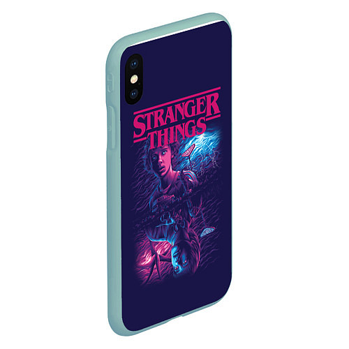 Чехол iPhone XS Max матовый Stranger Things Очень странные дела / 3D-Мятный – фото 2