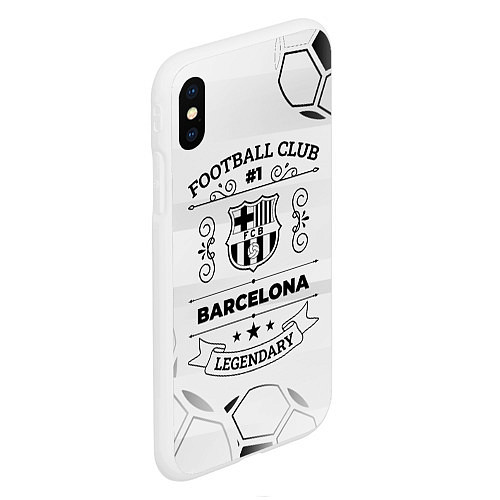 Чехол iPhone XS Max матовый Barcelona Football Club Number 1 Legendary / 3D-Белый – фото 2