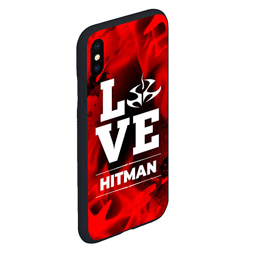 Чехол iPhone XS Max матовый Hitman Love Классика / 3D-Черный – фото 2