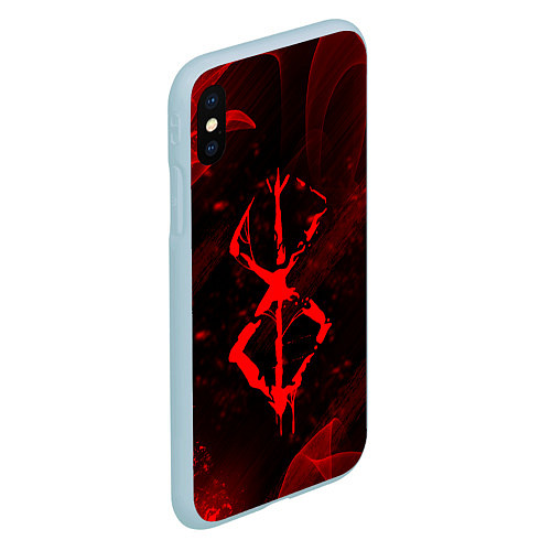 Чехол iPhone XS Max матовый Клеймо жертвы BERSERK / 3D-Голубой – фото 2