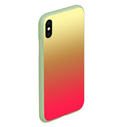 Чехол iPhone XS Max матовый Красно-желтый градиент, цвет: 3D-салатовый — фото 2