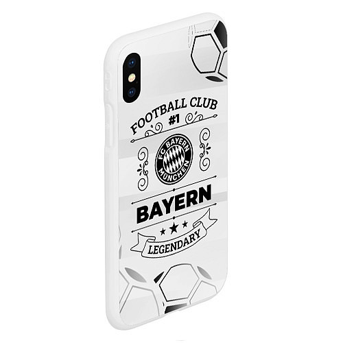 Чехол iPhone XS Max матовый Bayern Football Club Number 1 Legendary / 3D-Белый – фото 2