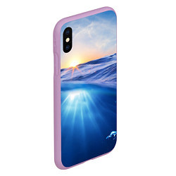 Чехол iPhone XS Max матовый Грань между небом и водой, цвет: 3D-сиреневый — фото 2