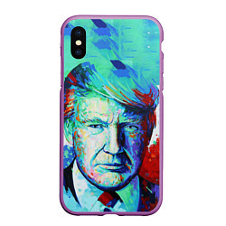 Чехол iPhone XS Max матовый Дональд Трамп арт
