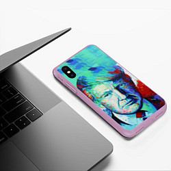 Чехол iPhone XS Max матовый Дональд Трамп арт, цвет: 3D-сиреневый — фото 2