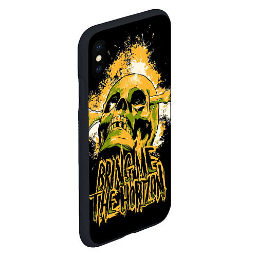 Чехол iPhone XS Max матовый Bring Me the Horizon Череп / 3D-Черный – фото 2