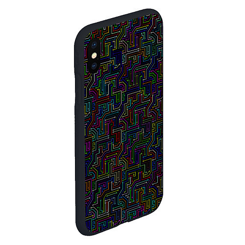 Чехол iPhone XS Max матовый Схема Circuit / 3D-Черный – фото 2
