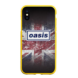 Чехол iPhone XS Max матовый OASIS - брит-поп, цвет: 3D-желтый