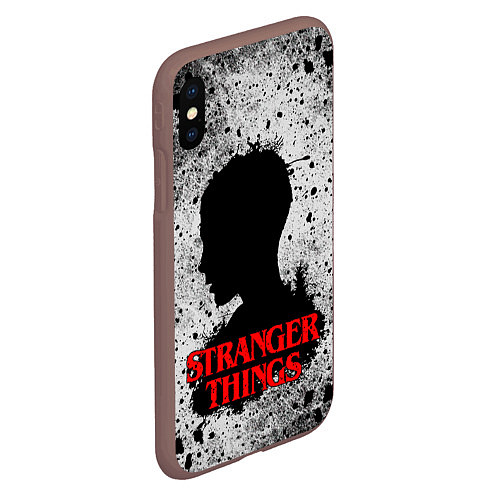 Чехол iPhone XS Max матовый Очень странные дела Stranger things / 3D-Коричневый – фото 2