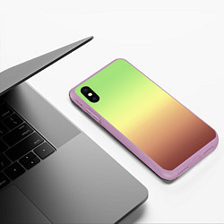 Чехол iPhone XS Max матовый Градиент Фисташки Gradient, цвет: 3D-сиреневый — фото 2