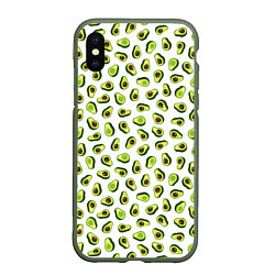 Чехол iPhone XS Max матовый Смешное авокадо на белом фоне