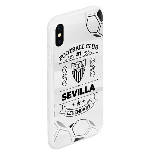 Чехол iPhone XS Max матовый Sevilla Football Club Number 1 Legendary / 3D-Белый – фото 2