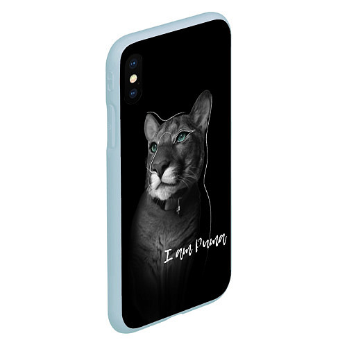 Чехол iPhone XS Max матовый I am puma / 3D-Голубой – фото 2