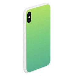 Чехол iPhone XS Max матовый Shades of Green GRADIENT, цвет: 3D-белый — фото 2