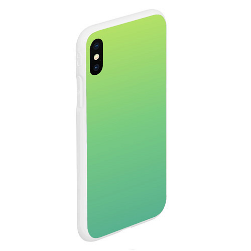 Чехол iPhone XS Max матовый Shades of Green GRADIENT / 3D-Белый – фото 2