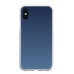 Чехол iPhone XS Max матовый Gradient Dark Blue, цвет: 3D-белый