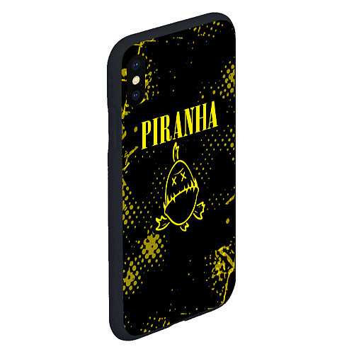 Чехол iPhone XS Max матовый Nirvana piranha / 3D-Черный – фото 2