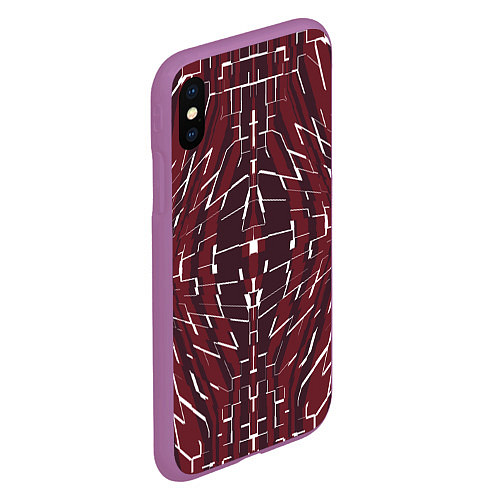 Чехол iPhone XS Max матовый Абстрактная мозаика abstract mosaic / 3D-Фиолетовый – фото 2