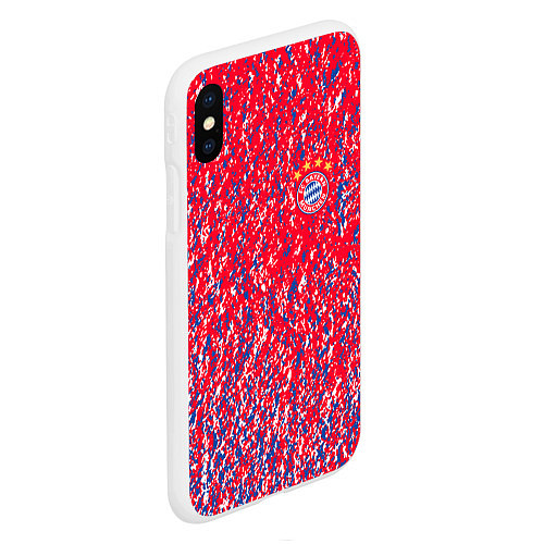 Чехол iPhone XS Max матовый Bayern munchen брызги красок / 3D-Белый – фото 2