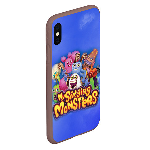 Чехол iPhone XS Max матовый My singing monsters поющие монстры / 3D-Коричневый – фото 2