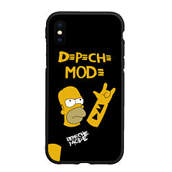 Чехол iPhone XS Max матовый Depeche Mode Гомер Симпсон рокер