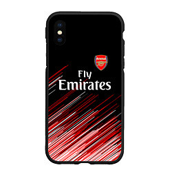 Чехол iPhone XS Max матовый Arsenal полосы