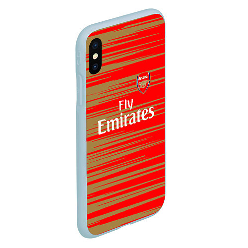 Чехол iPhone XS Max матовый Arsenal fly emirates / 3D-Голубой – фото 2