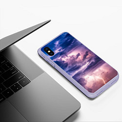 Чехол iPhone XS Max матовый Stormy sky, цвет: 3D-светло-сиреневый — фото 2