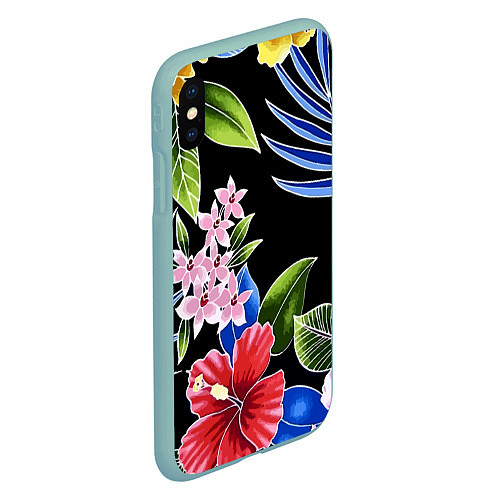 Чехол iPhone XS Max матовый Floral vanguard composition Летняя ночь Fashion tr / 3D-Мятный – фото 2