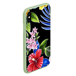 Чехол iPhone XS Max матовый Floral vanguard composition Летняя ночь Fashion tr, цвет: 3D-салатовый — фото 2