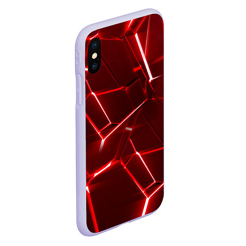 Чехол iPhone XS Max матовый Red fault / 3D-Светло-сиреневый – фото 2