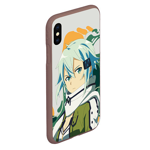 Чехол iPhone XS Max матовый Асада Сино -Sword Art Online / 3D-Коричневый – фото 2