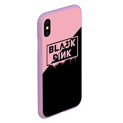 Чехол iPhone XS Max матовый BLACKPINK BIG LOGO, цвет: 3D-сиреневый — фото 2