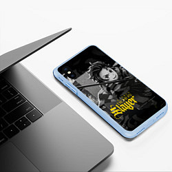 Чехол iPhone XS Max матовый Demon slayerИстребитель демонов, цвет: 3D-голубой — фото 2