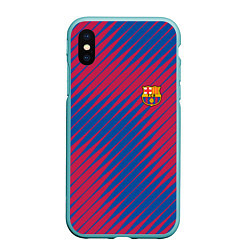 Чехол iPhone XS Max матовый Fc barcelona барселона fc абстракция, цвет: 3D-мятный