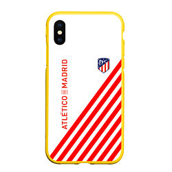 Чехол iPhone XS Max матовый Atletico madrid красные полосы