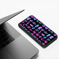 Чехол iPhone XS Max матовый NEON MUSHROOMS, цвет: 3D-черный — фото 2